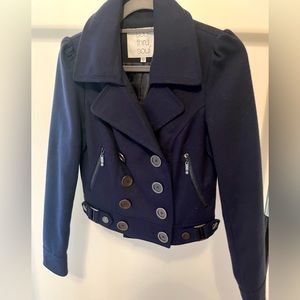 Navy Blue, cropped pea coat